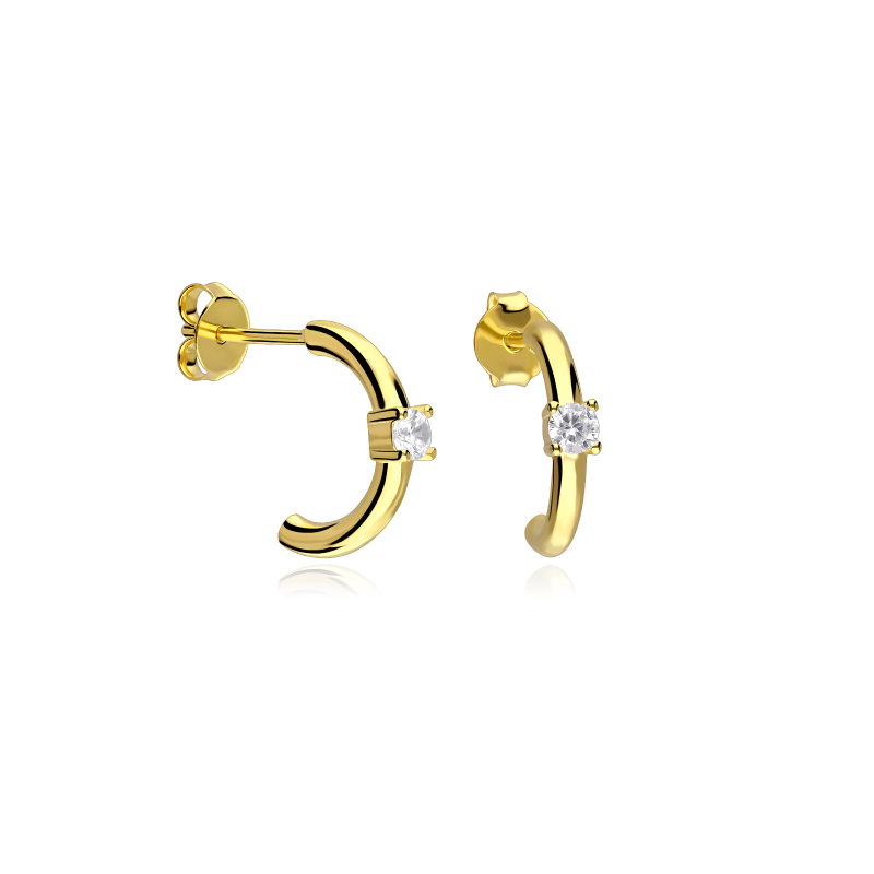 Pendientes Plata primera ley y circonita blanca "Maily"