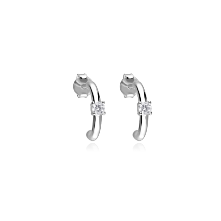 Pendientes Plata primera ley y circonita blanca "Maily"