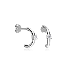 Pendientes Plata primera ley y circonita blanca "Maily"