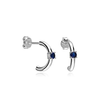 Pendientes Plata primera ley y circonita azul "Maily"