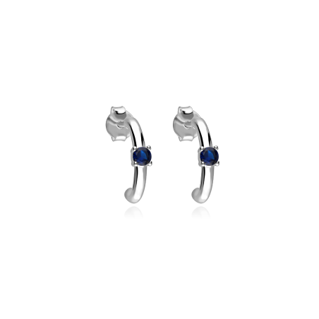 Pendientes Plata primera ley y circonita azul "Maily"