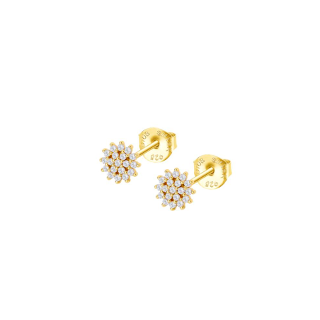 Pendientes Lotus Silver  Plata Baño Oro Y Circonitas LP3081-4/2