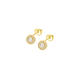 Pendientes Lotus Silver Beyond Classic Baño Oro Y Circonitas LP3105-4/2