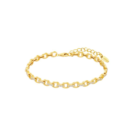 Pulsera Lotus Silver Plata Baño Oro Cadena Y Circonitas LP3306-2/2