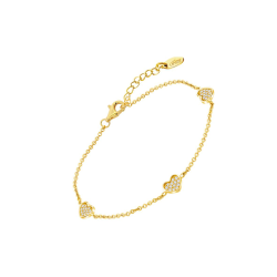 Pulsera Lotus Silver Baño Oro Corazones Y Circonitas LP3586-2/2