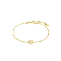 Pulsera Lotus Silver Baño Oro Corazón Y Circonita LP3849-2/2