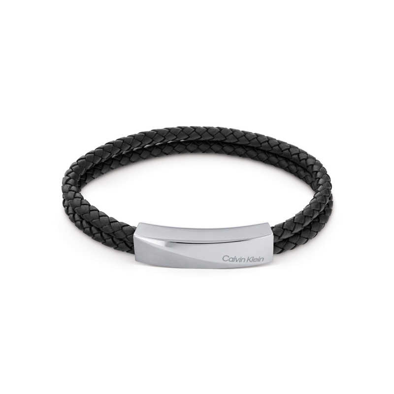 Pulsera Calvin Klein acero y cuero negro 35000097 Pulsera Calvin Klein acero y cuero negro 35000097
