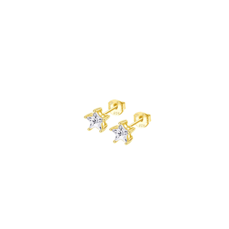 Pendientes Lotus Silver Baño Oro Estrella Y Circonita LP3834-4/2