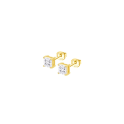 Pendientes Lotus Silver Baño Oro Cuadrado Y Circonita LP3835-4/2