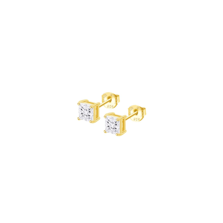 Pendientes Lotus Silver Baño Oro Cuadrado Y Circonita LP3835-4/2