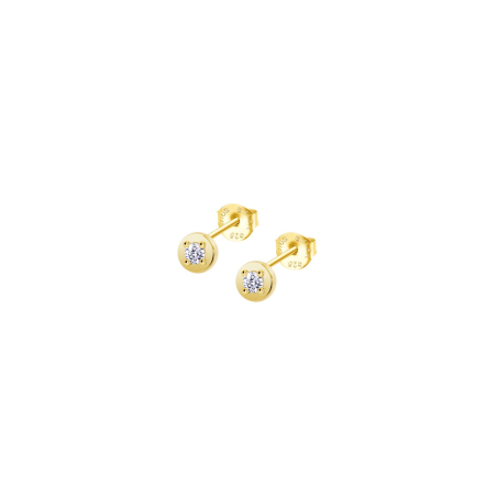 Pendientes Lotus Silver Baño Oro Y Circonita LP3850-4/2