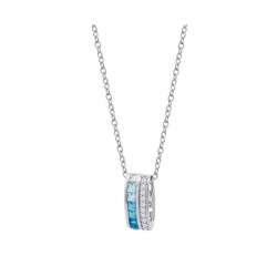 Collar Lotus Silver Plata Y Circonitas Azules LP3912-1/1