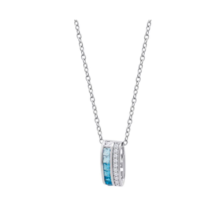 Collar Lotus Silver Plata Y Circonitas Azules LP3912-1/1