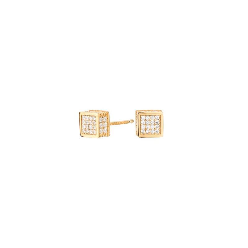 Pendientes Itemporality Baño Oro Cube Cuadrado SEA-201-047-UU