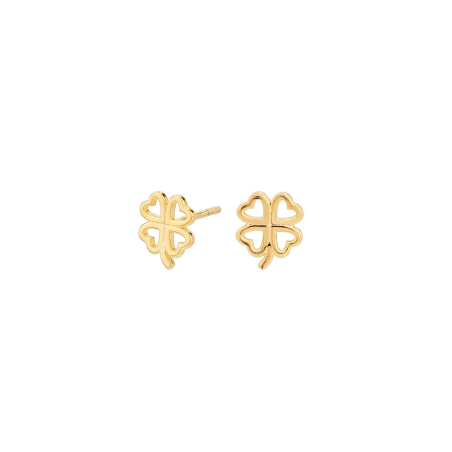 Pendientes Itemporality Plata Baño Oro Trébol SEA-201-057-UU
