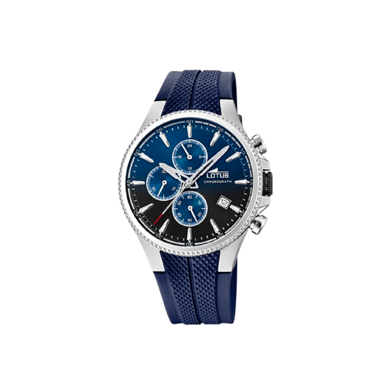 Reloj Lotus Chrono Acero Y Caucho Azul 18621/B
