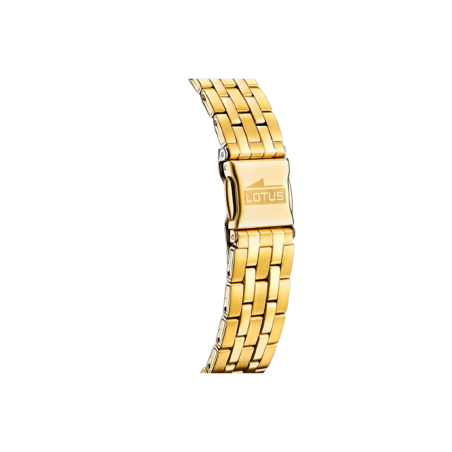 Reloj Lotus Square Acero Dorado Esfera Rosa 18986/1