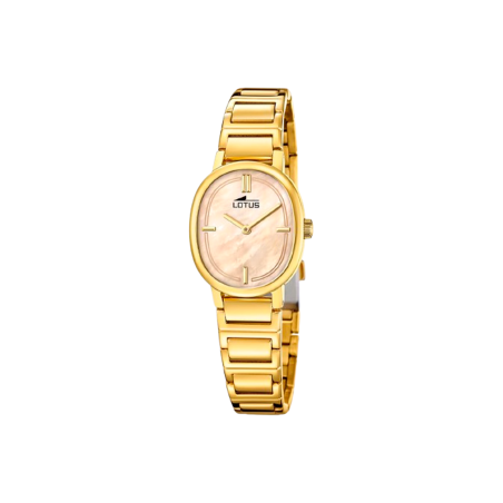 Reloj Lotus Acero Dorado Esfera Ovalada Rosa 19013/2