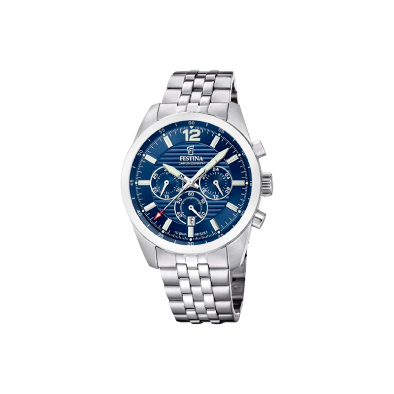 Reloj Festina Timeless Chronograph Acero Esfera Azul F20742/1
