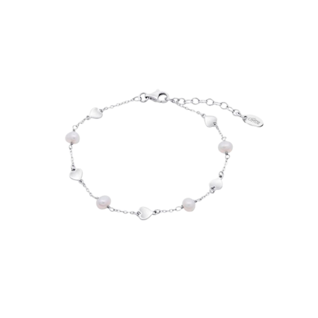 Pulsera Lotus Silver Pearls Corazón Y Perlas LP3855-2/1