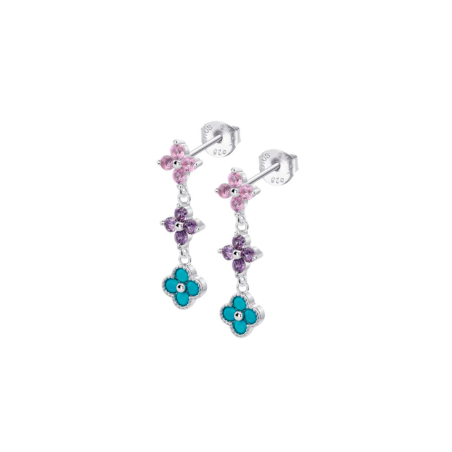 Pendientes Lotus Silver Flor Y Circonitas LP3889-4/2