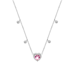 Collar Lotus Silver Colors Corazón Y Circonitas LP3893-1/1