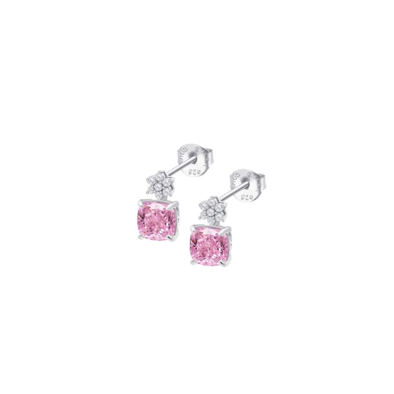 Pendientes Lotus Silver Estrella Y Circonita Rosa LP3903-4/1