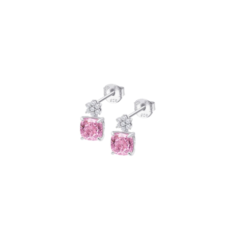 Pendientes Lotus Silver Estrella Y Circonita Rosa LP3903-4/1