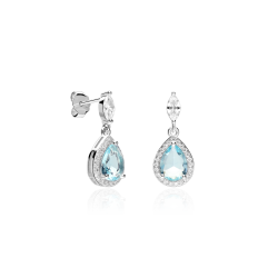 Pendientes Plata primera ley y circonitas "Elegant"