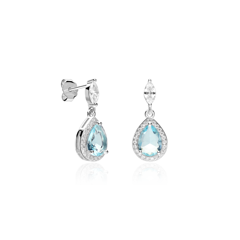 Pendientes Plata primera ley y circonitas "Elegant"