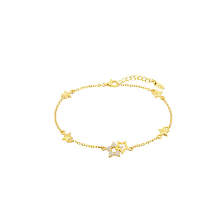 Pulsera Lotus Silver Baño Oro Estrellas Y Circonitas LP3177-2/2