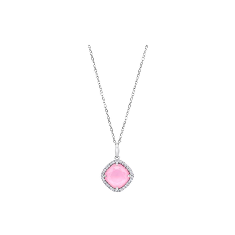 Collar Lotus Silver Plata Y Circonita Rosa LP3921-1/3