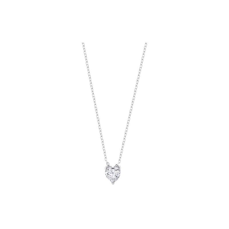 Collar Lotus Silver Corazón Y Circonita LP3833-1/1