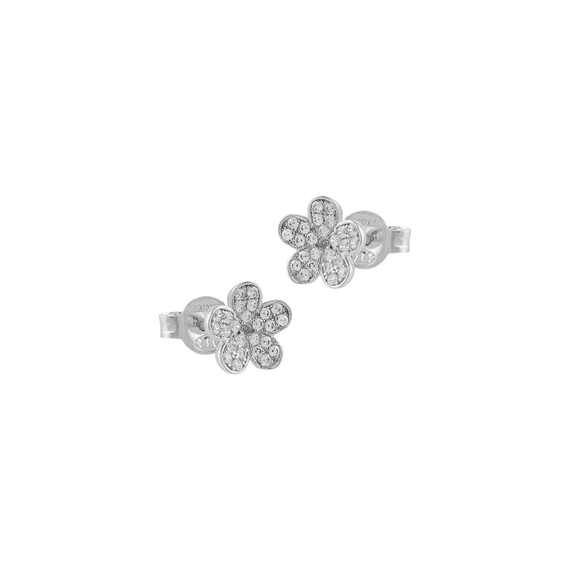 Pendientes Itemporality Plata Flor Y Circonitas SEA-101-179-UU