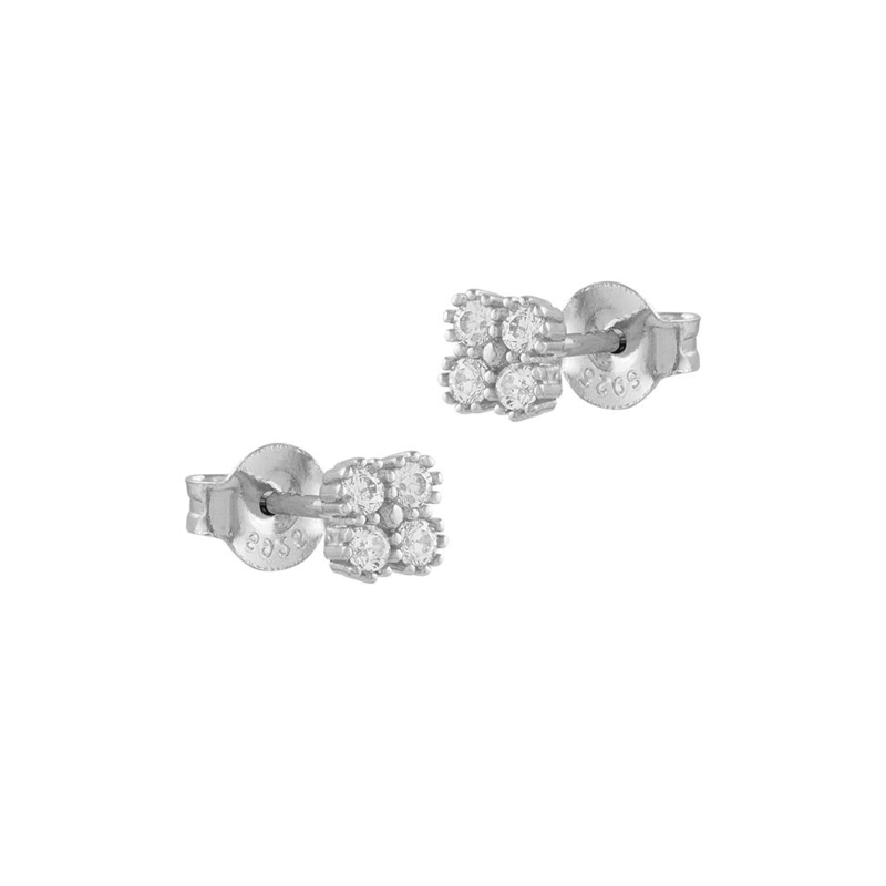 Pendientes Itemporality Flor Plata y  Circonitas Blancas SEA-101-244-UU