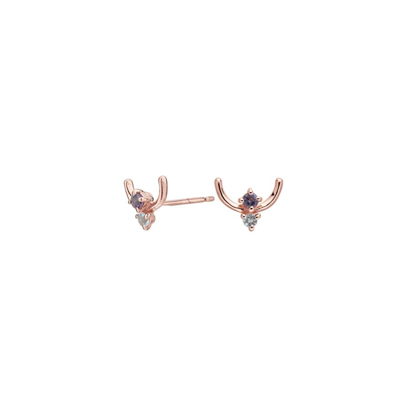 Pendientes Itemporality Baño Oro Rosa Iolita Y Topacio SEA-304-147-UU