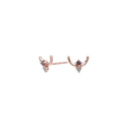Pendientes Itemporality Baño Oro Rosa Iolita Y Topacio SEA-304-147-UU