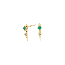 Pendientes Itemporality Baño Oro Ónix Verde Y Peridoto SEA-206-146-UU