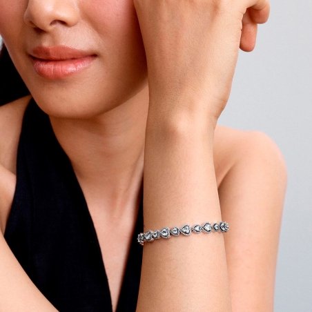 Pulsera Pandora Halo corazones 593655C01