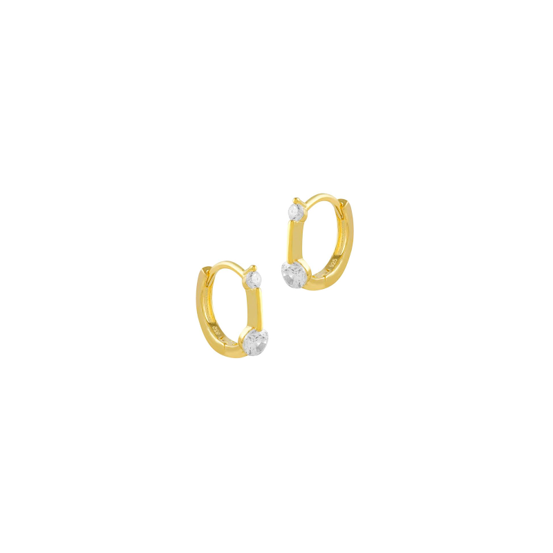 Pendientes Itemporality Aros Plata Baño Oro Circonitas SEA-201-225-UU