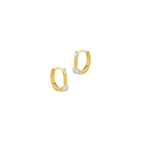 Pendientes Itemporality Aros Plata Baño Oro Circonitas SEA-201-225-UU