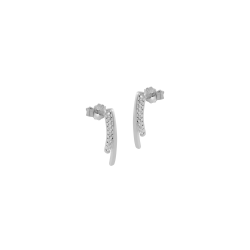 Pendientes Itemporality Plata Doble Barra Y Circonitas SEA-101-186-UU