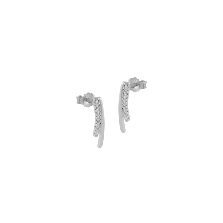 Pendientes Itemporality Plata Doble Barra Y Circonitas SEA-101-186-UU