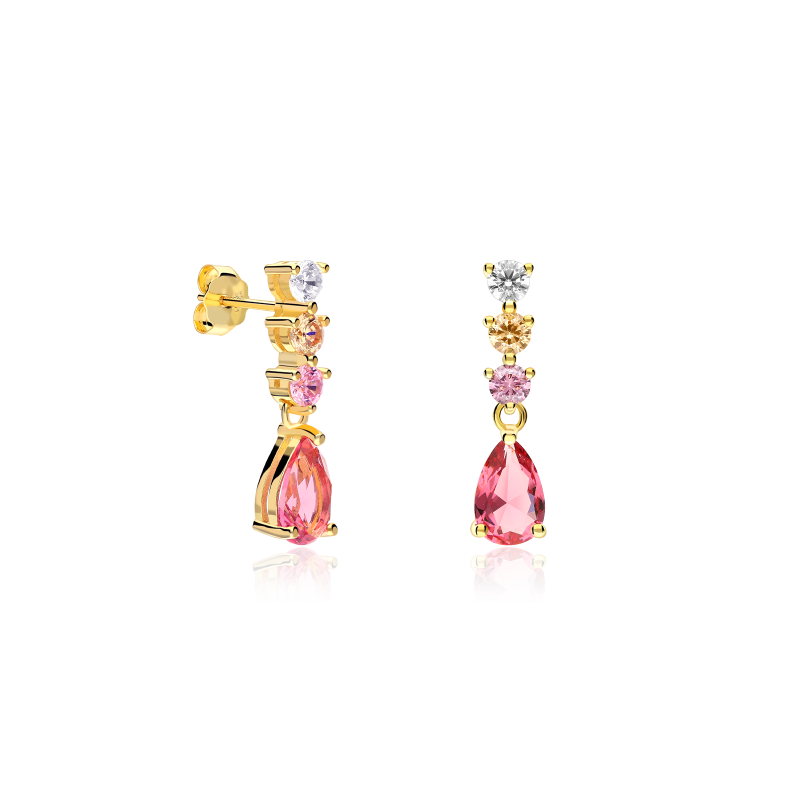 Pendientes Plata primera ley y circonitas "Lujosa"