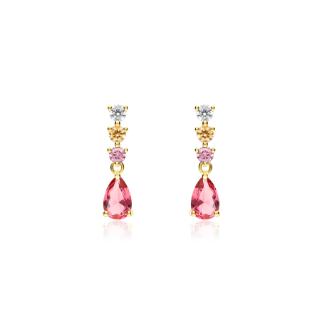 Pendientes Plata primera ley y circonitas "Lujosa"