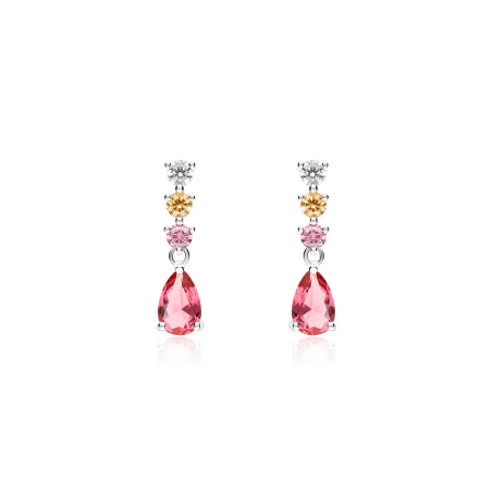 Pendientes Plata primera ley y circonitas "Lujosa"