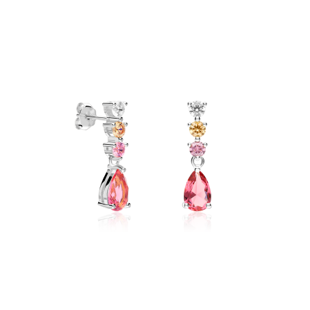 Pendientes Plata primera ley y circonitas "Lujosa"