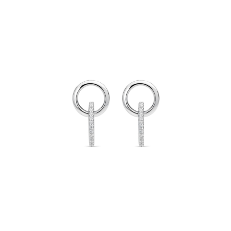 Pendientes Itemporality Plata Baño Rodio Aros Y Circonitas SEA-101-364-UU