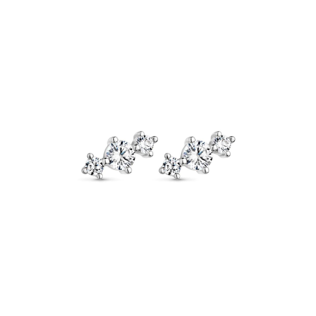Pendientes Itemporality Plata Baño Rodio Y Circonitas SEA-101-339-UU