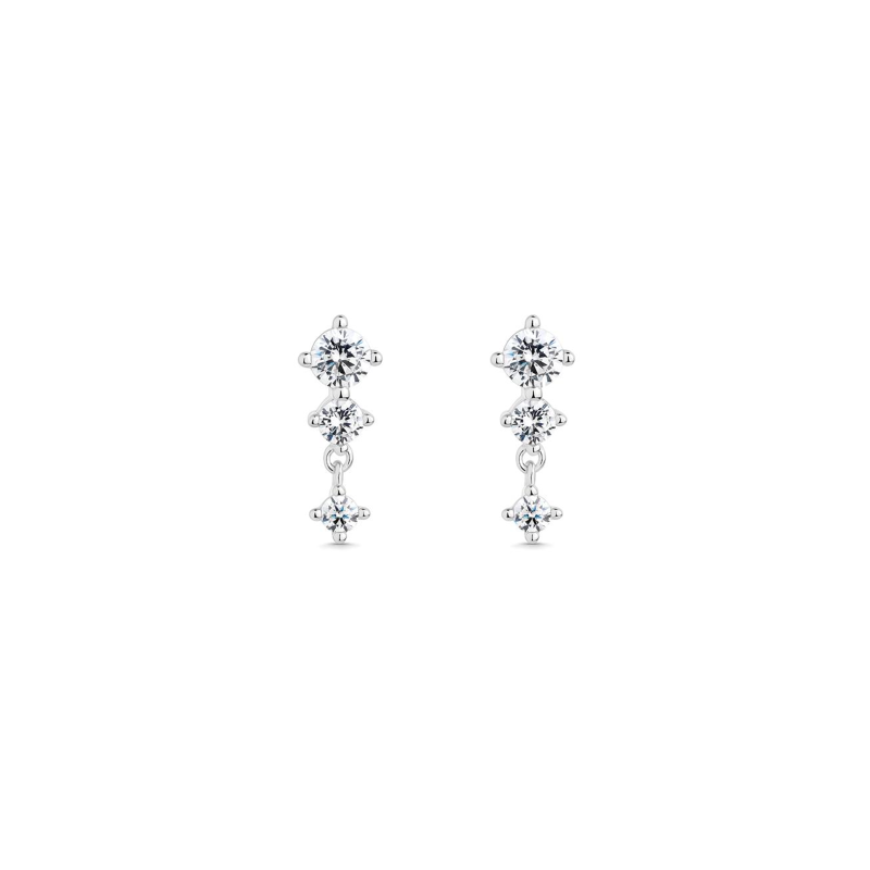 Pendientes Itemporality Plata Baño Rodio Y Circonitas SEA-101-342-UU